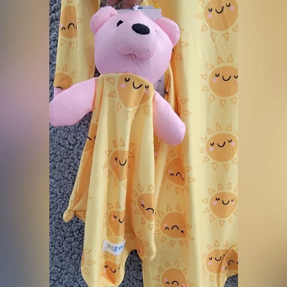 NWT Max & Olivia Baby Girls Snug Fit One Piece with Feet Yellow Pink - 18M
